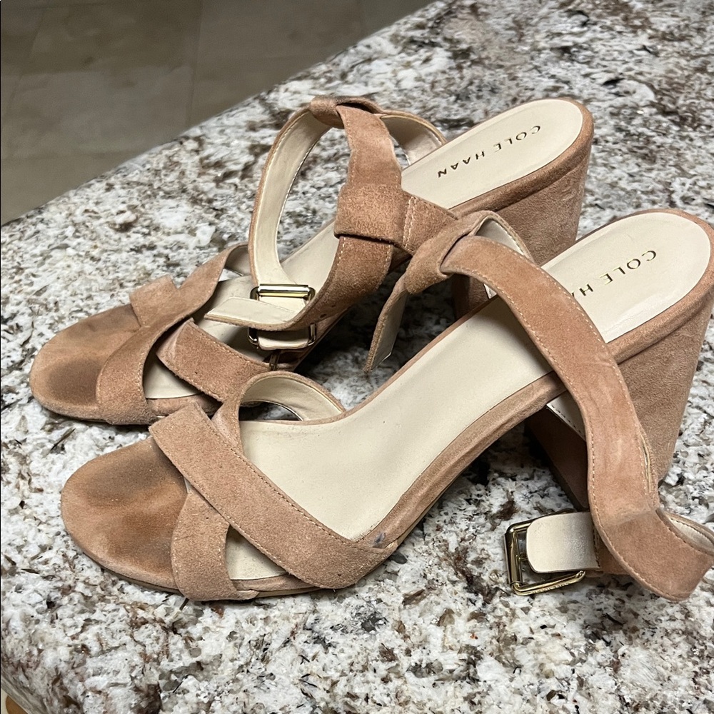 Cole Haan Women's Brown Suede Block Heel